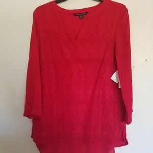 Red long-sleeve shirt